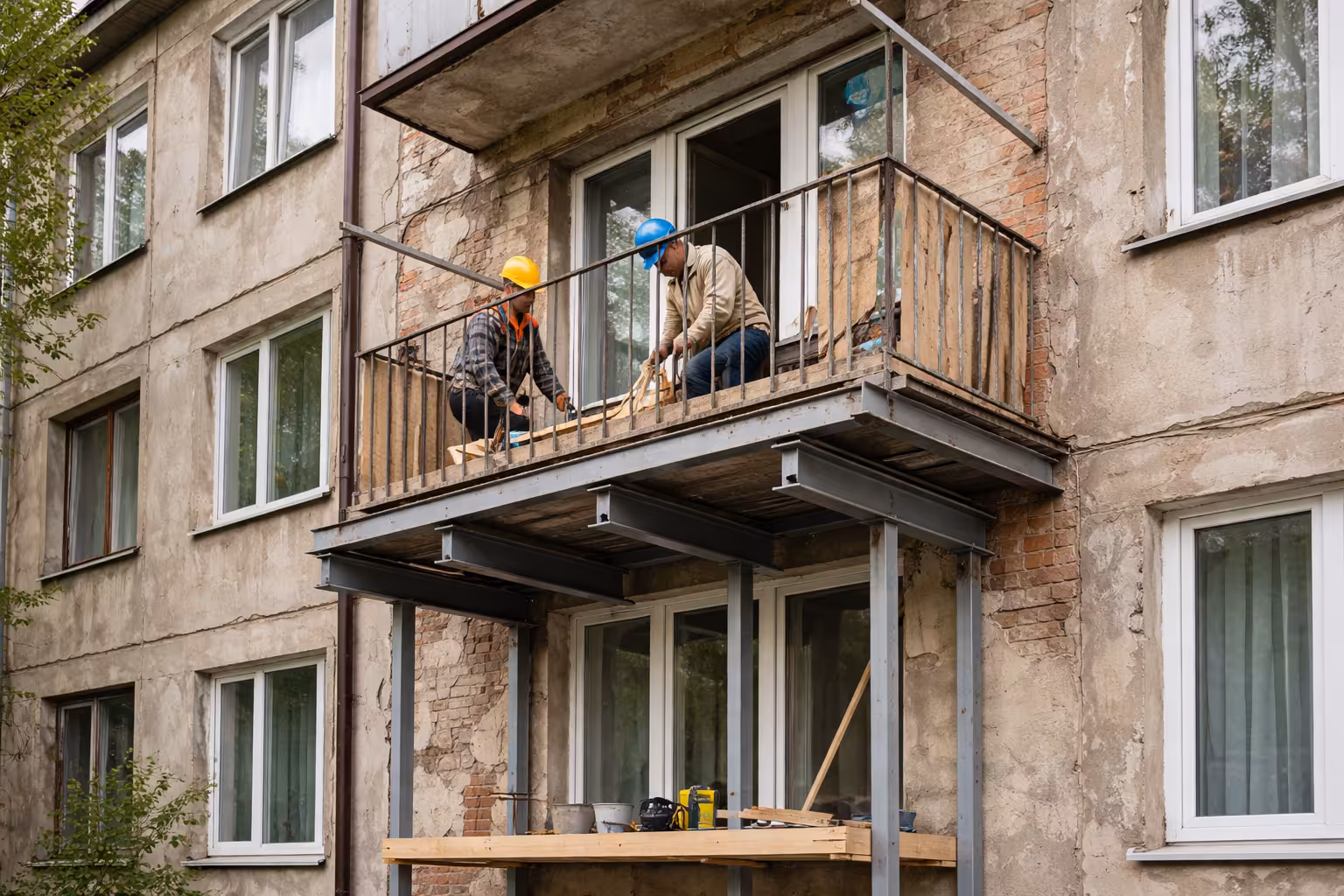 Балкон до остекления